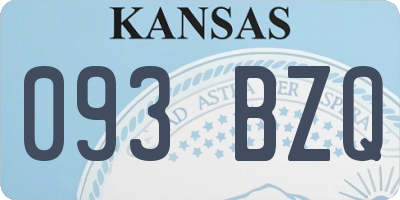 KS license plate 093BZQ
