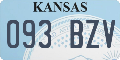 KS license plate 093BZV