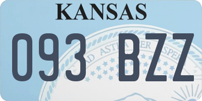 KS license plate 093BZZ