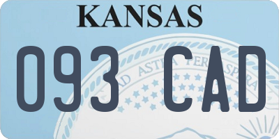 KS license plate 093CAD