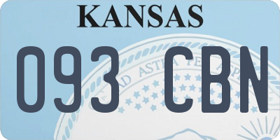 KS license plate 093CBN