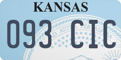KS license plate 093CIC