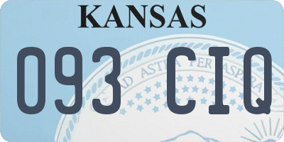 KS license plate 093CIQ