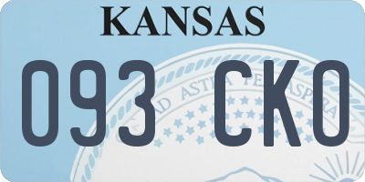 KS license plate 093CKO