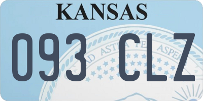 KS license plate 093CLZ