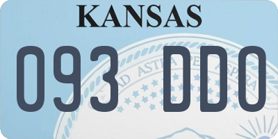 KS license plate 093DDO