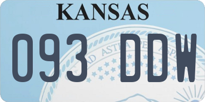 KS license plate 093DDW