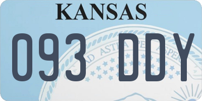 KS license plate 093DDY