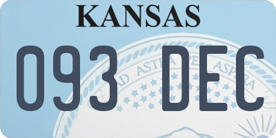 KS license plate 093DEC