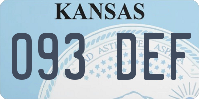 KS license plate 093DEF