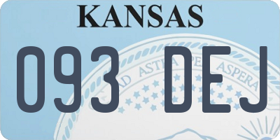 KS license plate 093DEJ