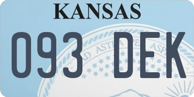 KS license plate 093DEK