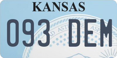 KS license plate 093DEM