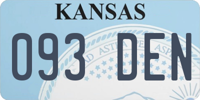 KS license plate 093DEN