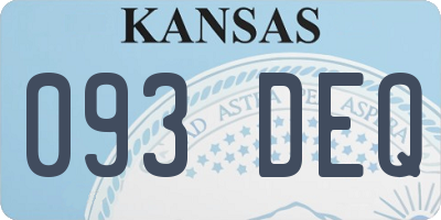 KS license plate 093DEQ