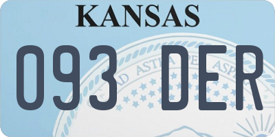 KS license plate 093DER