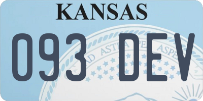 KS license plate 093DEV