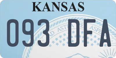 KS license plate 093DFA