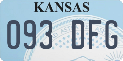 KS license plate 093DFG