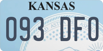 KS license plate 093DFO