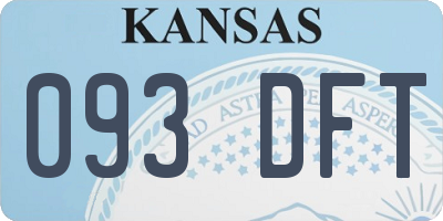 KS license plate 093DFT