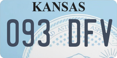 KS license plate 093DFV