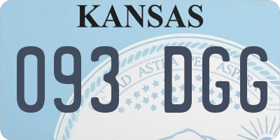 KS license plate 093DGG
