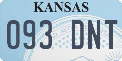 KS license plate 093DNT