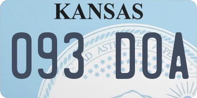 KS license plate 093DOA