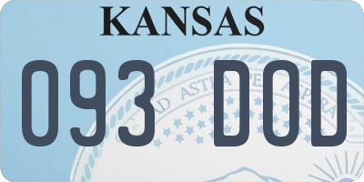 KS license plate 093DOD