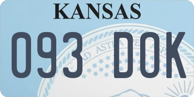 KS license plate 093DOK