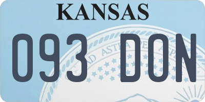 KS license plate 093DON
