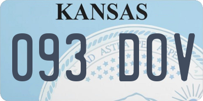 KS license plate 093DOV