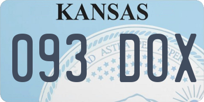 KS license plate 093DOX