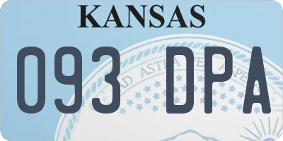 KS license plate 093DPA