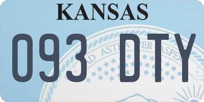 KS license plate 093DTY