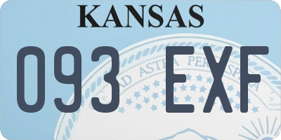 KS license plate 093EXF