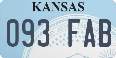 KS license plate 093FAB