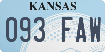 KS license plate 093FAW