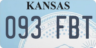 KS license plate 093FBT