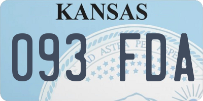 KS license plate 093FDA