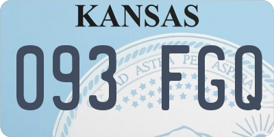 KS license plate 093FGQ