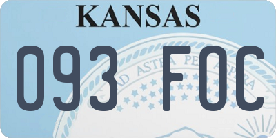 KS license plate 093FOC