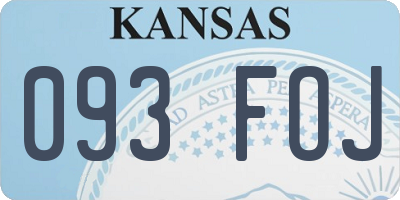 KS license plate 093FOJ