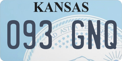 KS license plate 093GNQ