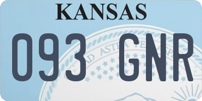 KS license plate 093GNR