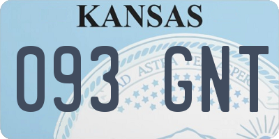 KS license plate 093GNT