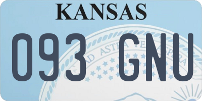 KS license plate 093GNU