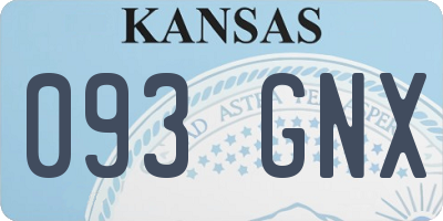 KS license plate 093GNX
