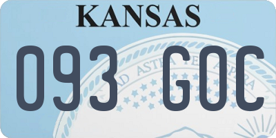 KS license plate 093GOC